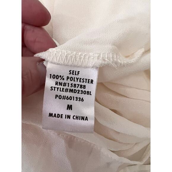 Mable by Anthropologie Rayna Off Shoulder Tiered Mini Sundress White Women's M - Picture 8 of 11